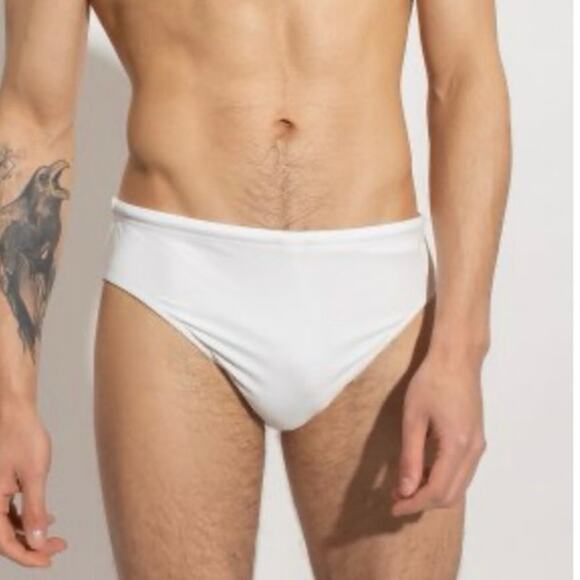 AMI Paris  Alexandre Mattiussi White Ami de Coeur Swim Briefs in white size M - Picture 1 of 9